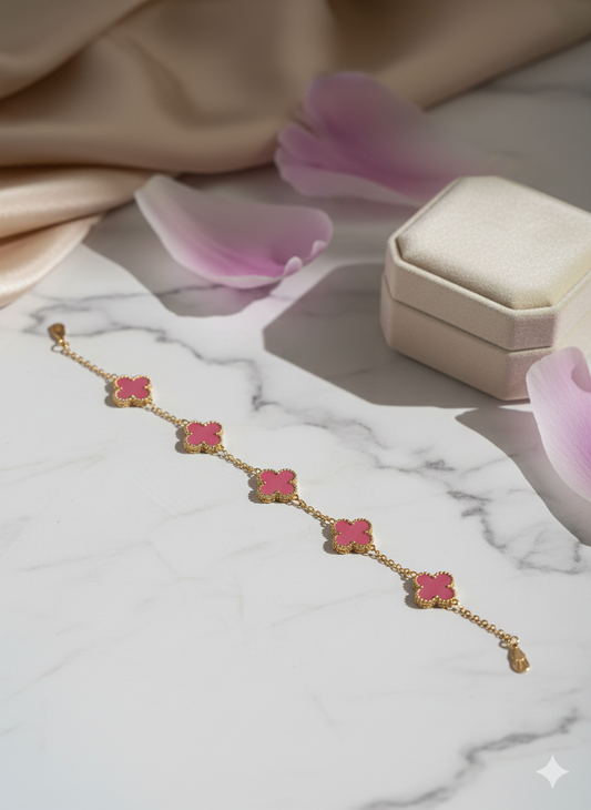 Pink Clover Bracelet