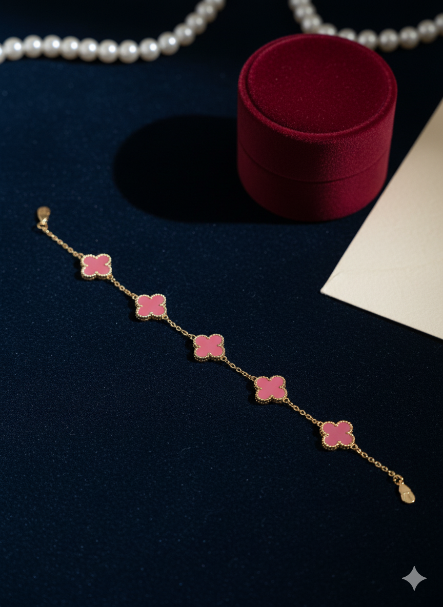 Pink Clover Bracelet