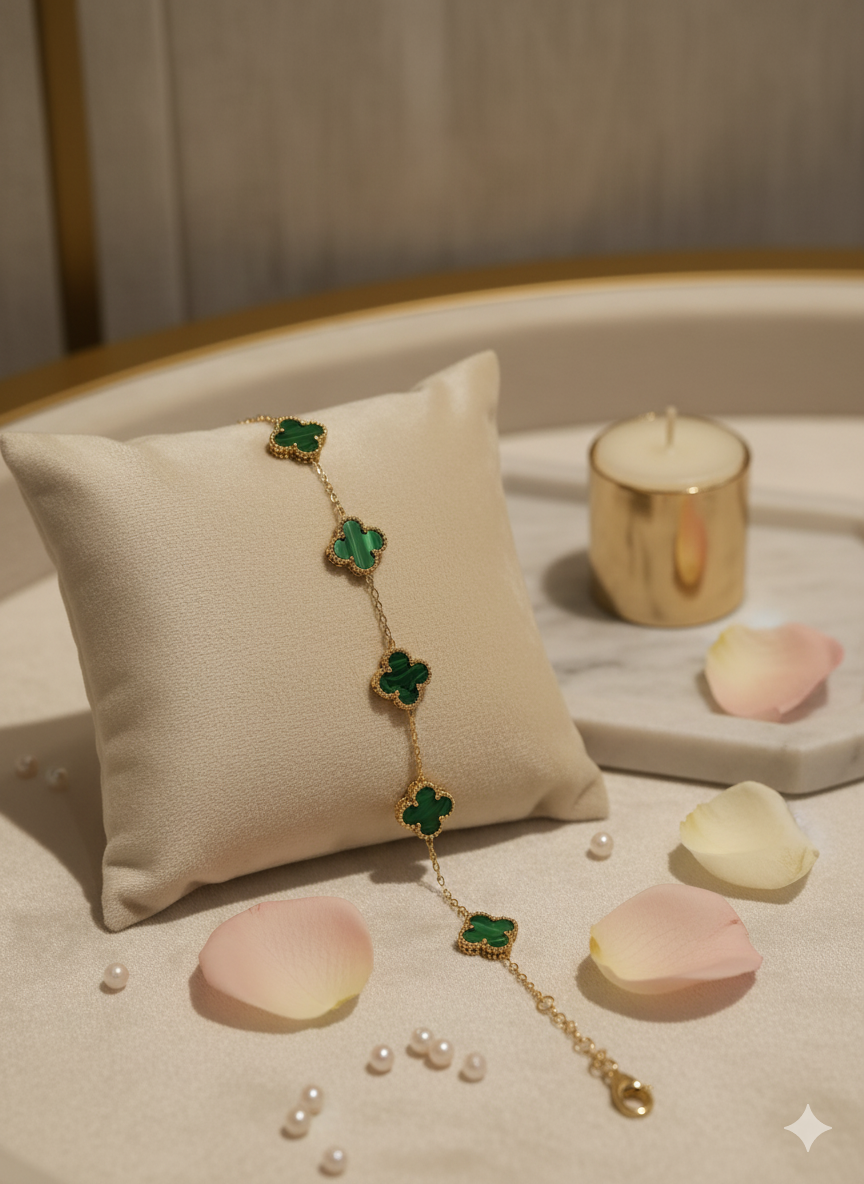 Emerald Clover Bracelet
