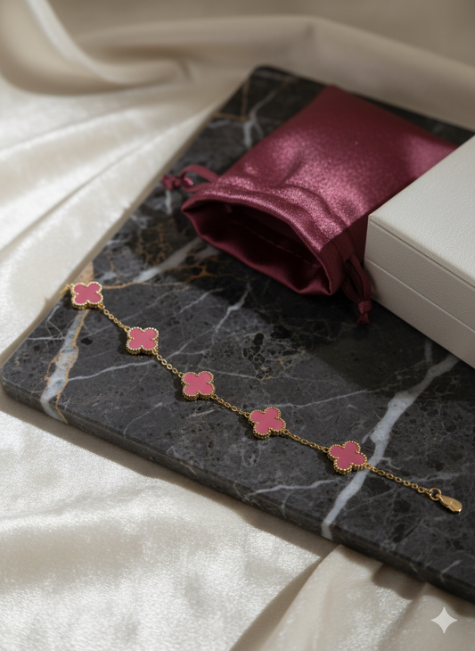 Pink Clover Bracelet