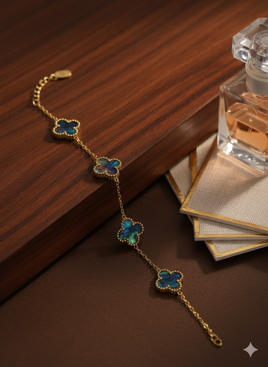 Turquoise Blue Clover Bracelet