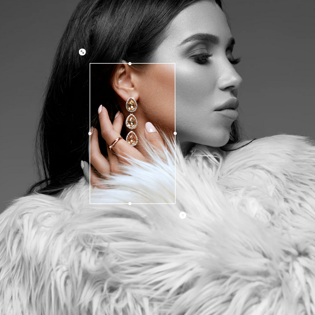 A woman wearing an earing 