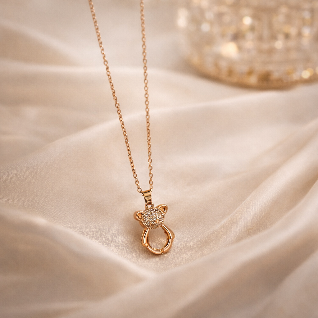 the pendant on a white cloth background 
