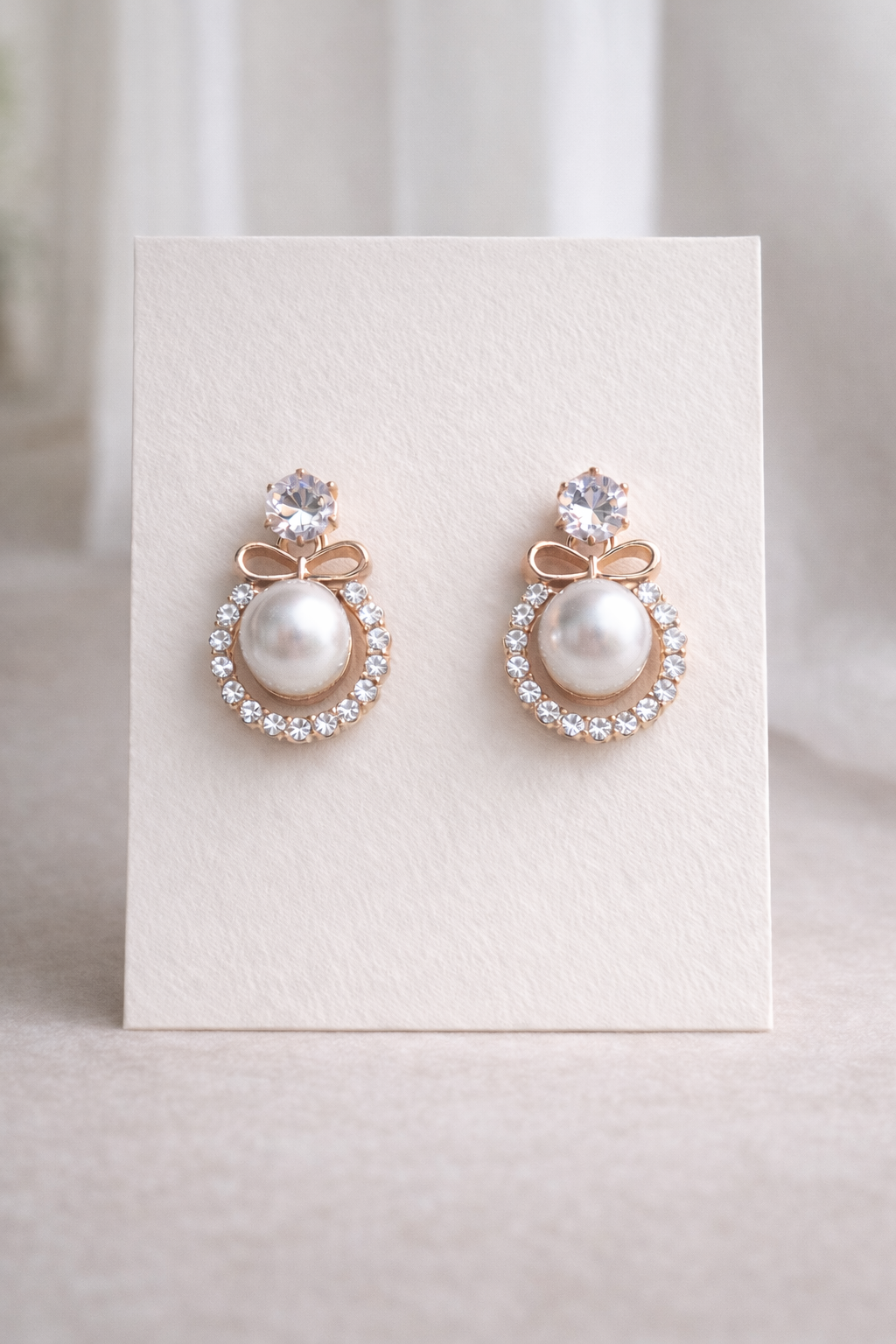 earings on a white background 