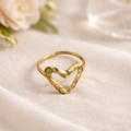 Gold heart-shaped ring 
