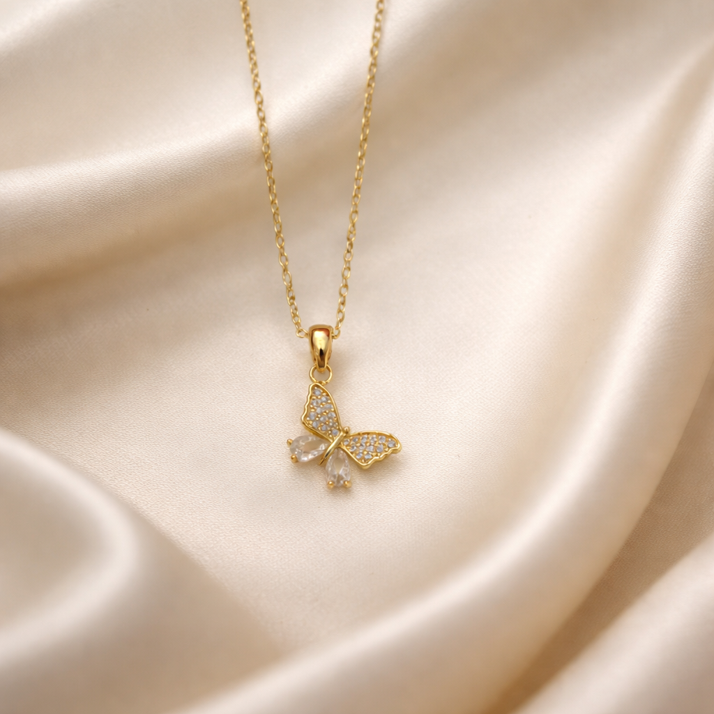 The pendant on a white cloth background 