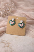 The earrings on a marble background