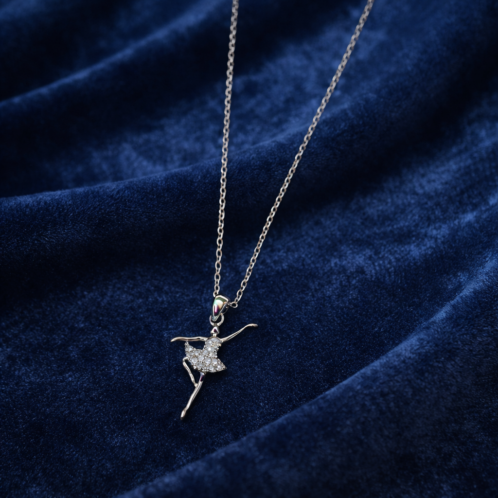 The pendant on a blue cloth background 