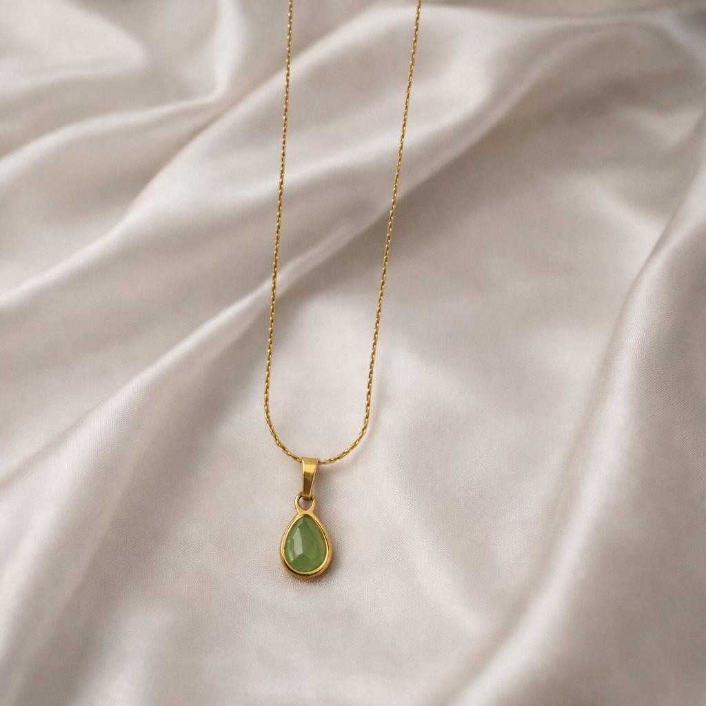 the pendant on a white cloth 