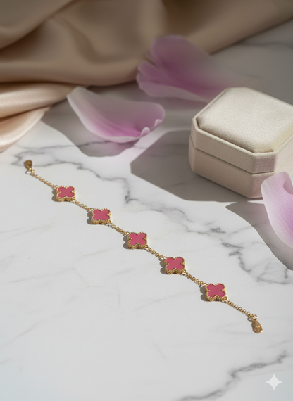 Pink Clover Bracelet