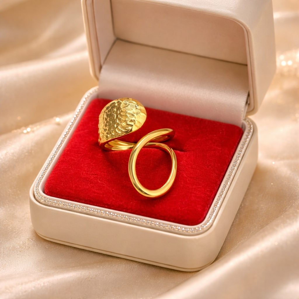golden ring in a jewellery box 