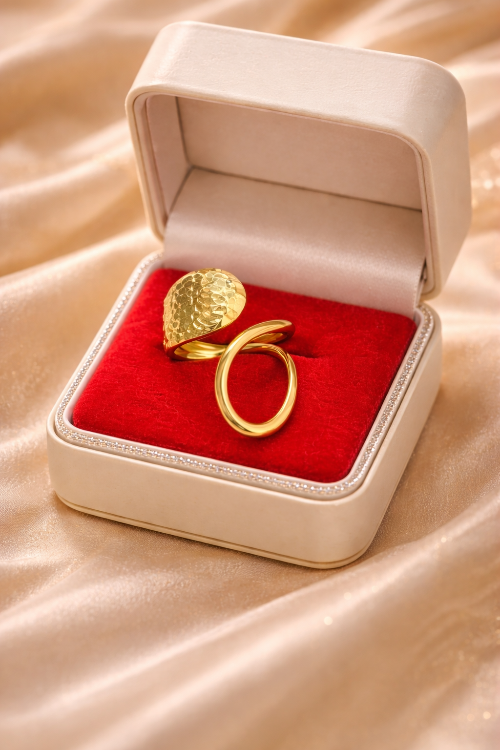 golden ring in a jewellery box 