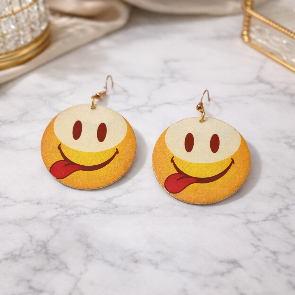 The earings on a marble background 