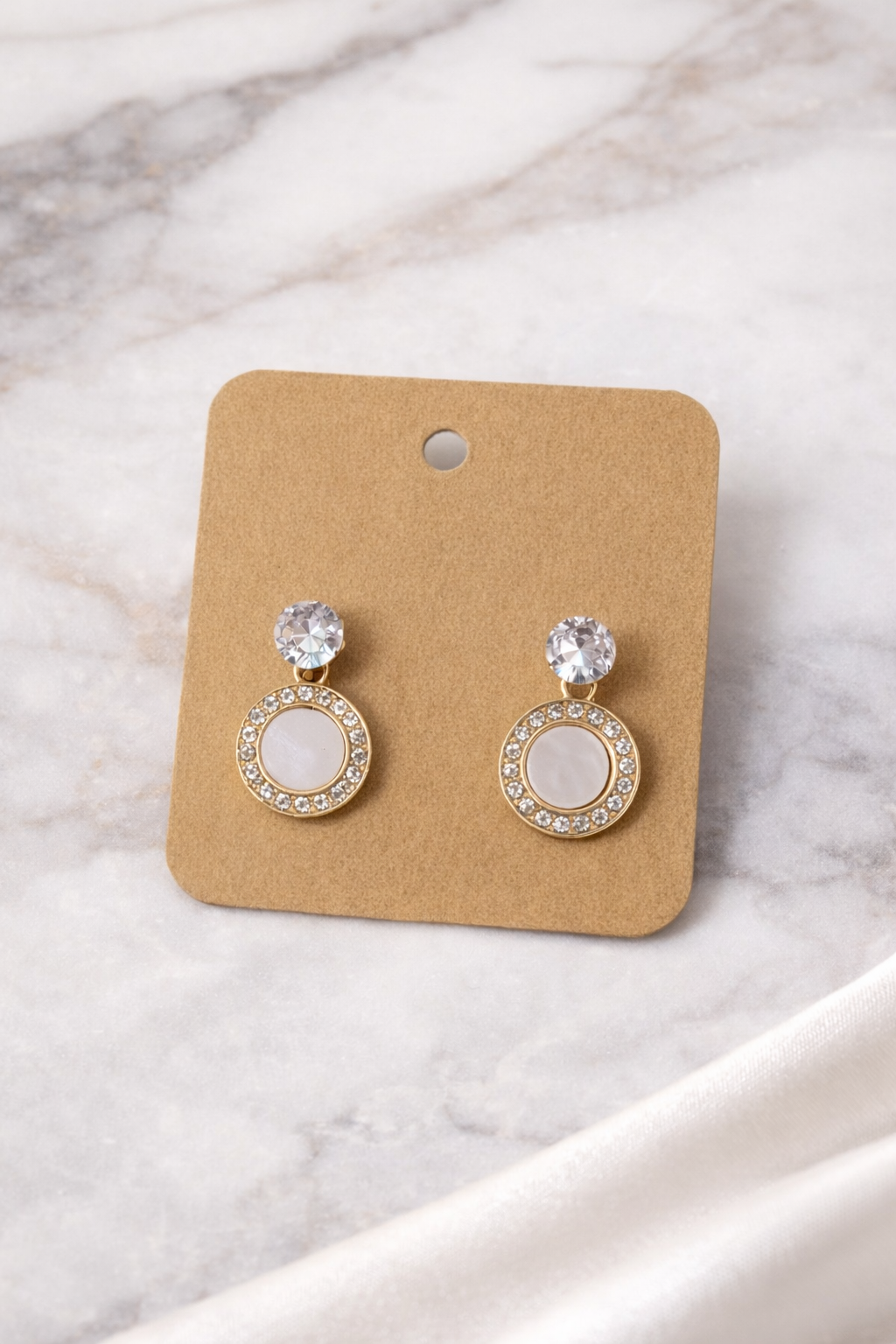 Ivory Glow Halo Earrings