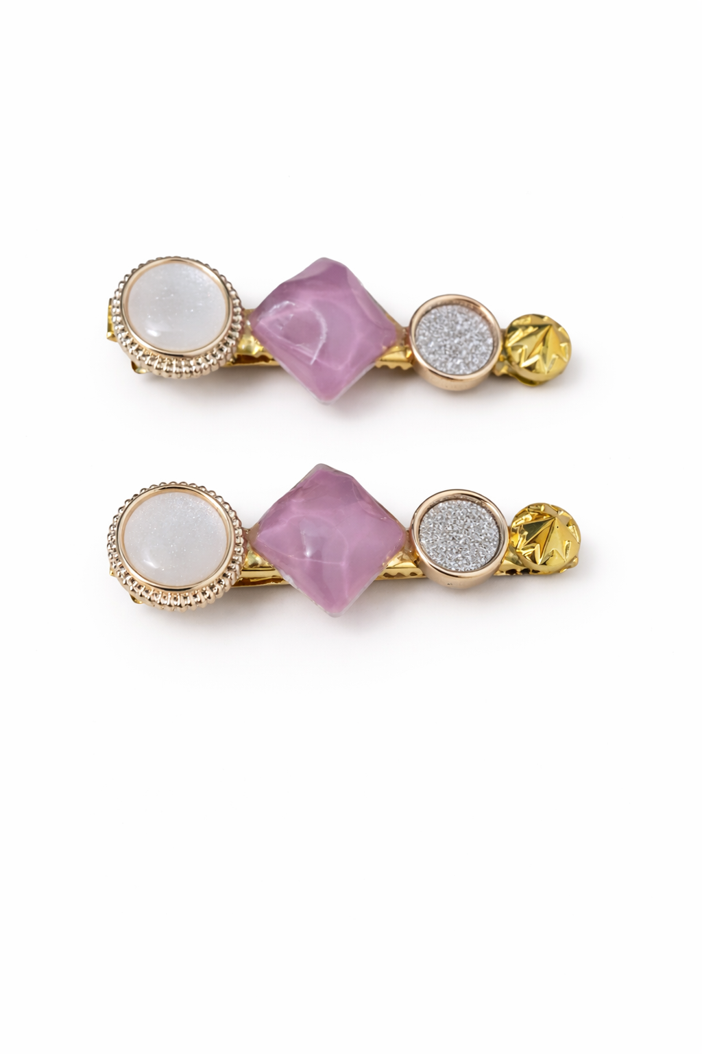 The hair clips on a white background 