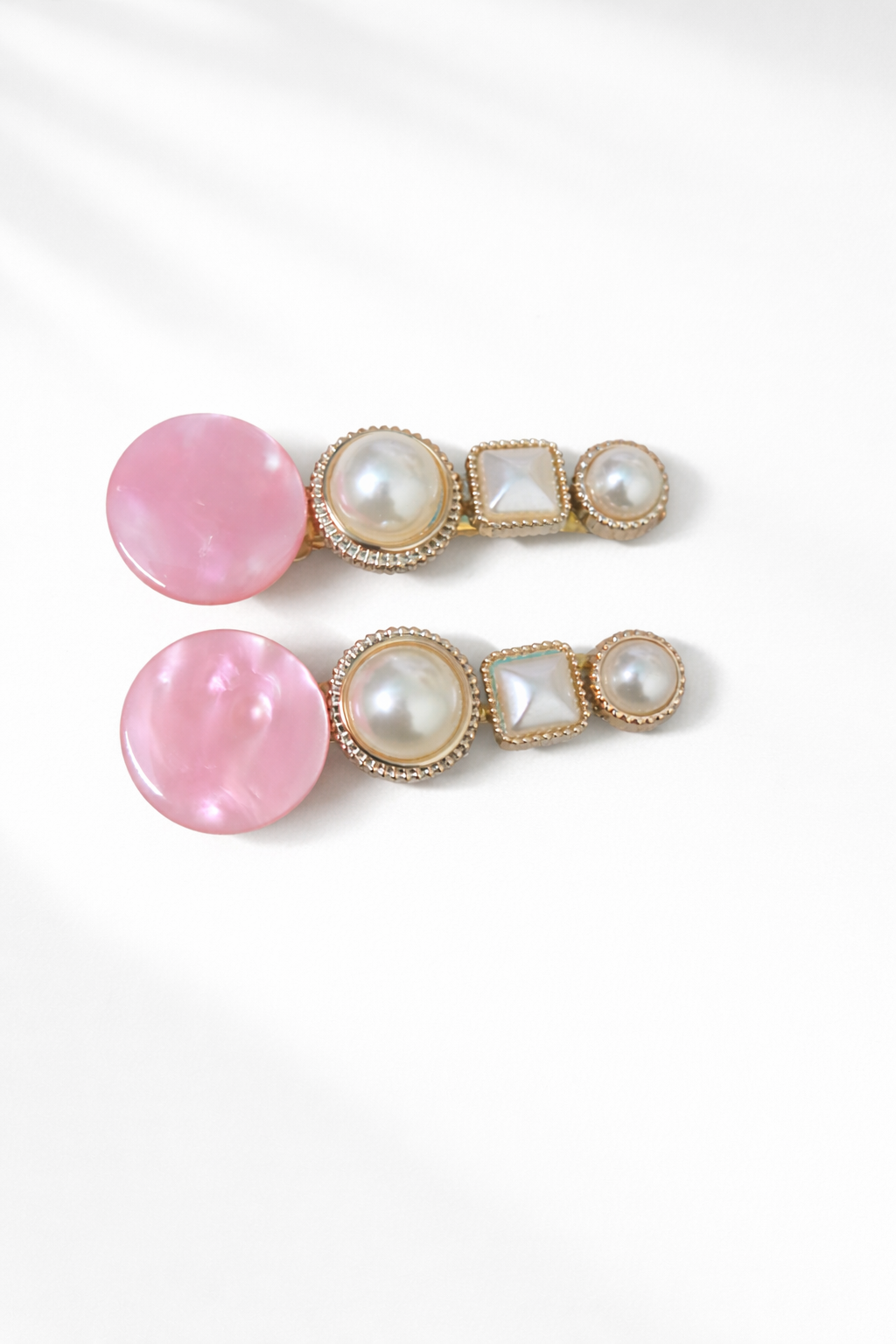 The hair clips on a white background 