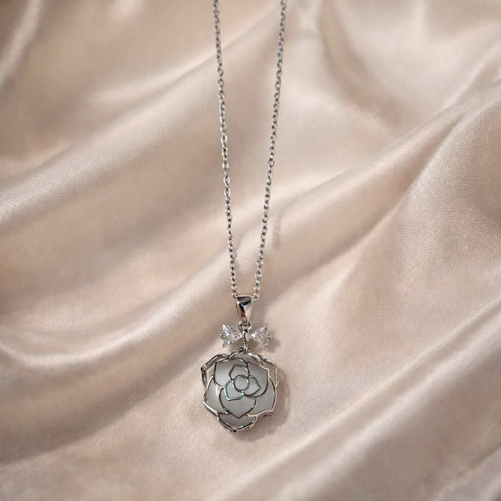 The pendant on a white cloth background 