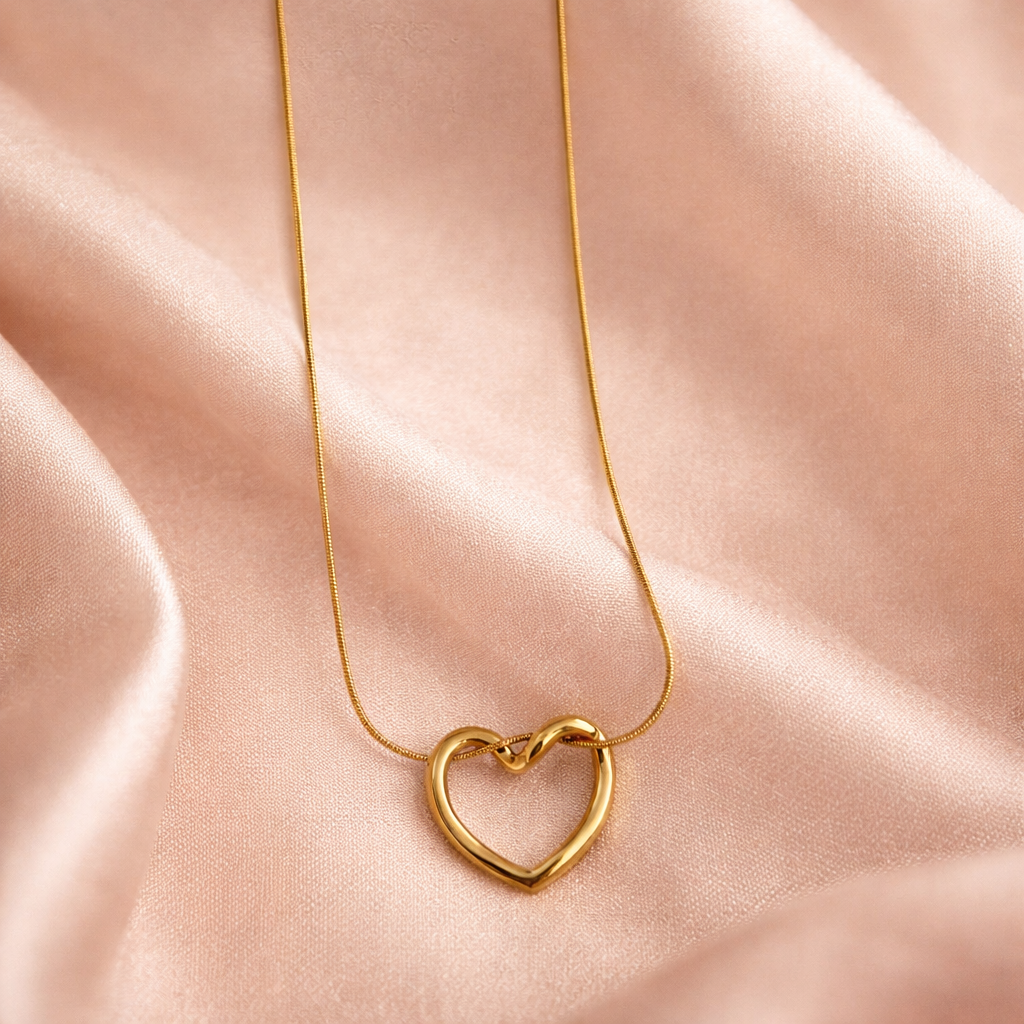 The pendant on a pink cloth background  