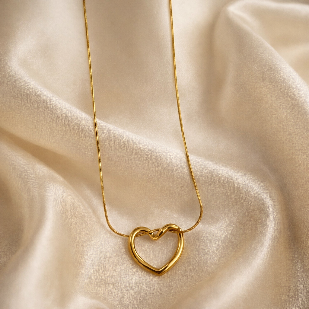 The pendant on a champagne cloth background  