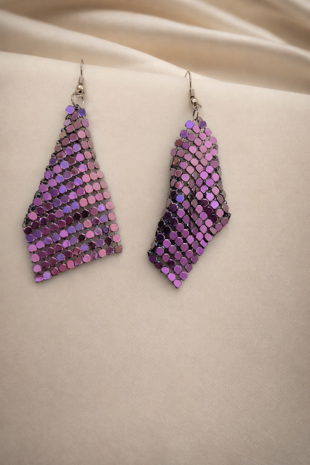 The earrings on a white background 