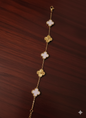 White & Gold Clover Bracelet